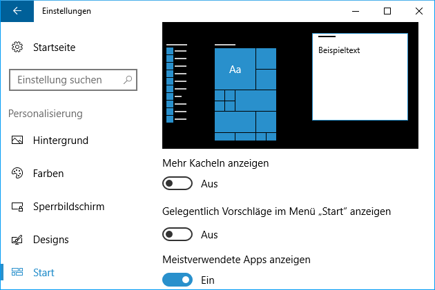 Windows 10 Startmenü