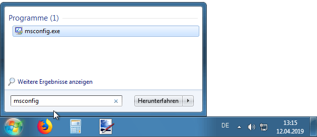 Windows 7: Msconfig