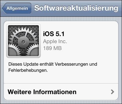iOS Software Aktualisierung