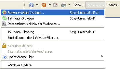 Verlauf löschen beim Internet Explorer
