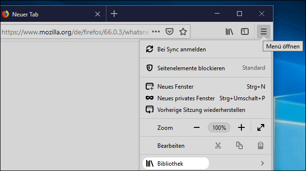 Firefox Verlauf öffnen