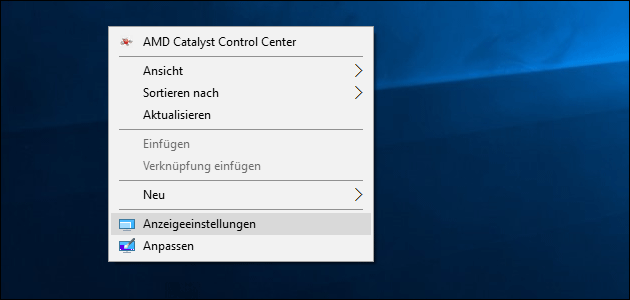 Windows 10 Anzeigeeinstellungen