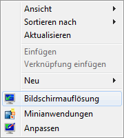 Windows 7 Bildschirmauflösung