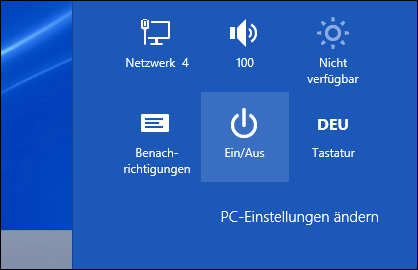 Windows 8 ausschalten