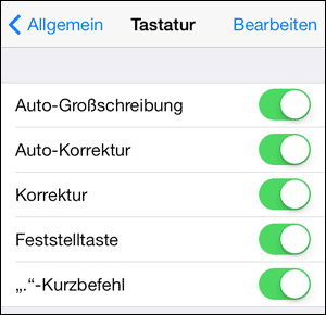 iPhone Auto-Korrektur ausschalten