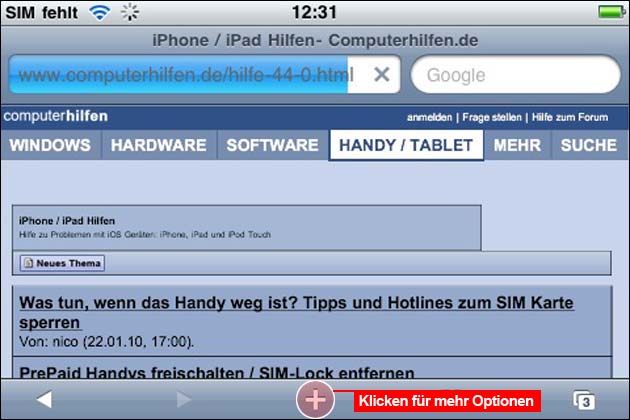 Lesezeichen iPhone und iPad