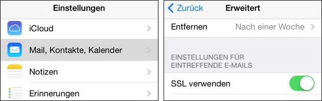 iPhone: SSL aktivieren