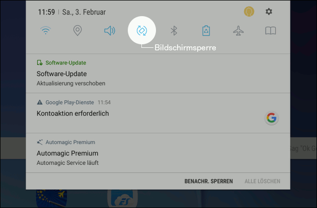 Android Bildschirm drehen