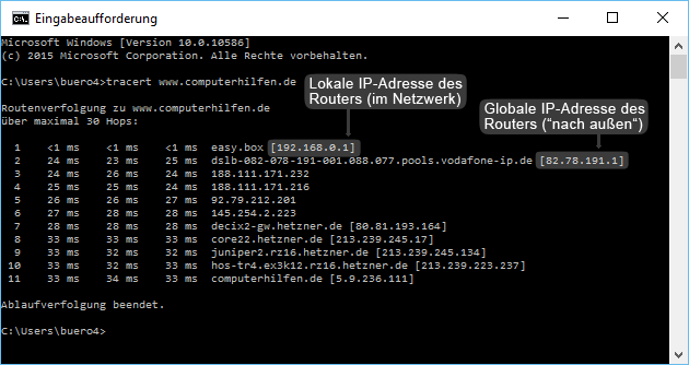 IP Adresse herausfinden