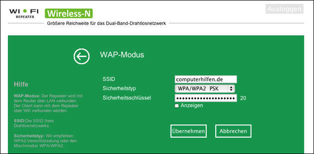 WLAN SSID einrichten