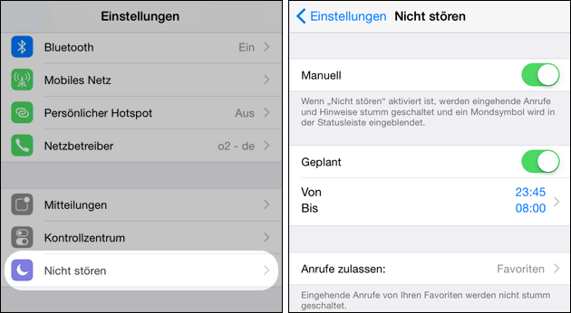 iPhone Nicht stören Modus / Mond-Zeichen