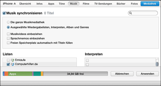 iPhone: Musik übertragen