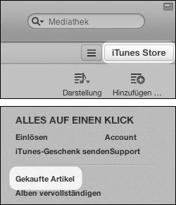 iTunes Store: Gekaufte Artikel kopieren