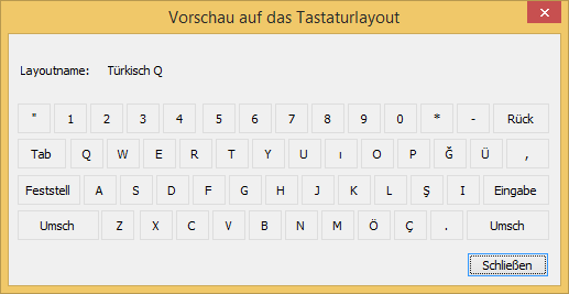 Türkisch-Q Tastaturlayout