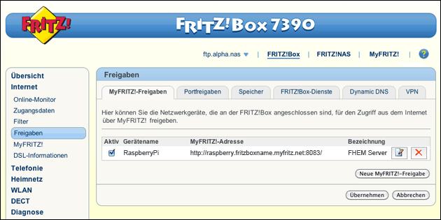 Fritzbox Port-Freigabe