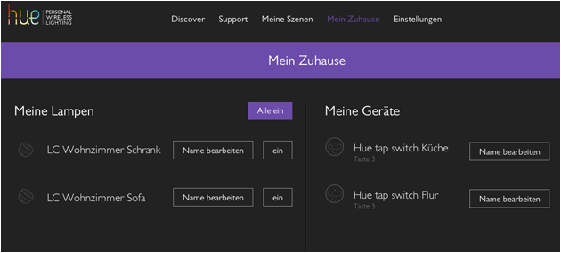 Mehre hue tap + Lampen einrichten