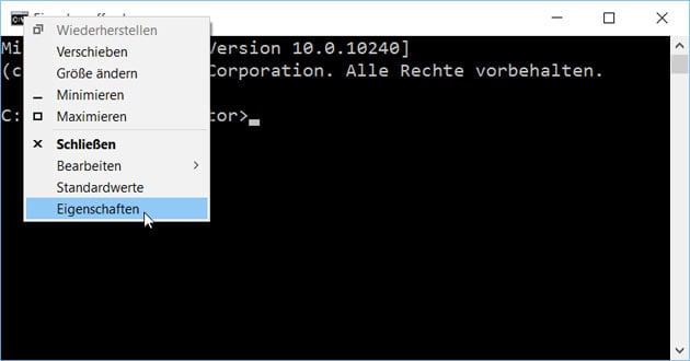 Windows 10 CMD Konsole