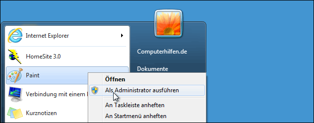 Programm als Administrator ausführen