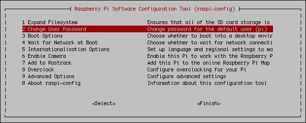 raspi-config: Raspberry Pi Passwort ändern