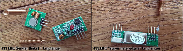 433 MHz Sender + Empfänger für  Arduino und Raspberry Pi - z.b. für FHEM