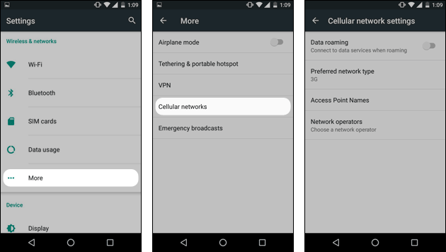 Android Einstellungen: Daten-Roaming