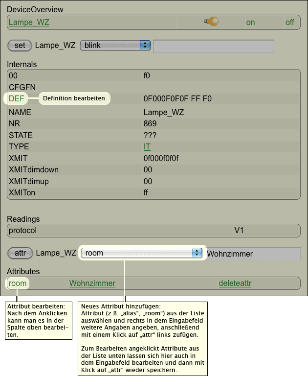 FHEM: attr bearbeiten