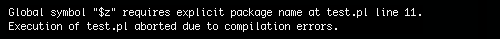 Global symbol $Variable requires explicit package name
