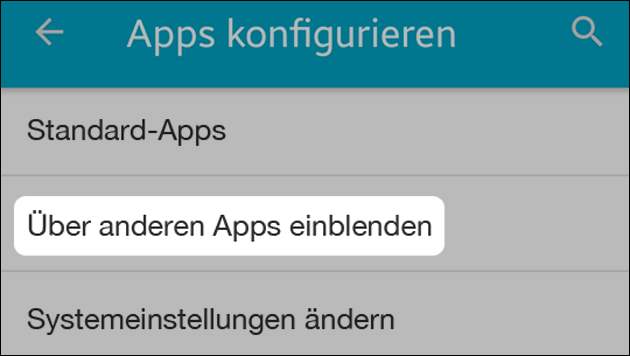 Über anderen Apps einblenden