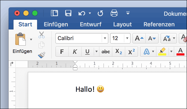 Word für macOS: Emoji