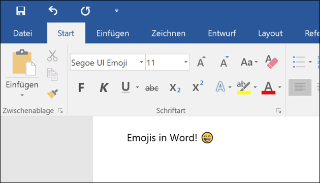 Emoji in Word