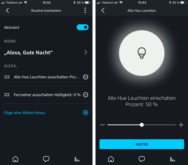 Alexa Routinen bearbeiten
