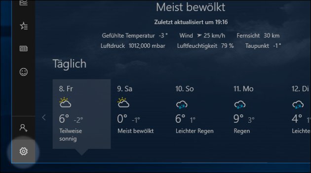 Windows Wetter App Ort ändern