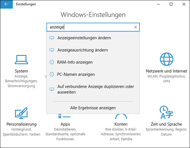 Windows Einstellungen