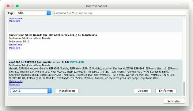 esp8266 mit Arduino programmieren