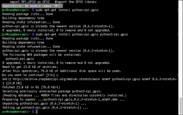 Solution: ImportError: No module named 'RPi'