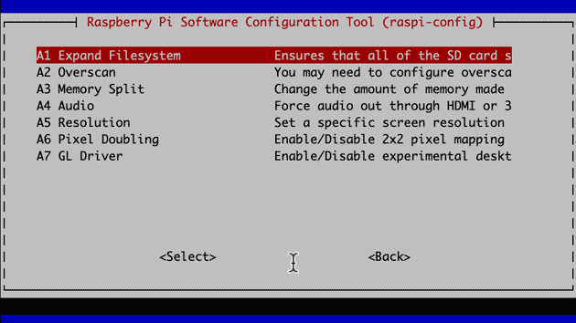 Raspi config