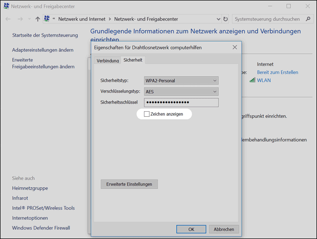 Windows WLAN Passwort anzeigen