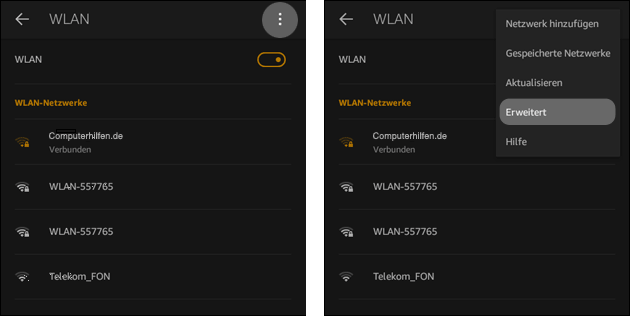 WLAN Einstellungen Fire Tablet