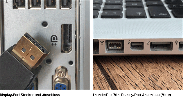 Display-Port und Mini DisplayPort