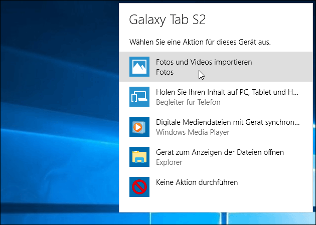 Samsung Galaxy Fotos am PC importieren