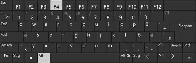 Tastatur: ALT + F4