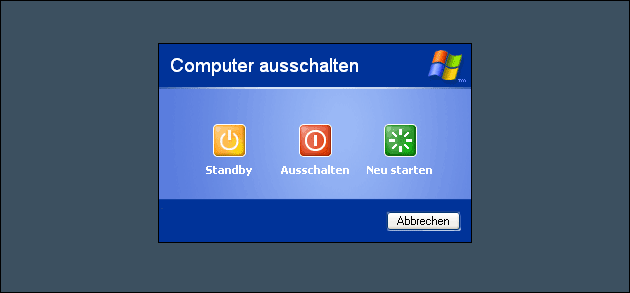 Windows XP herunterfahren