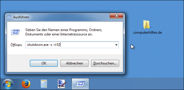 Windows 7 shutdown.exe