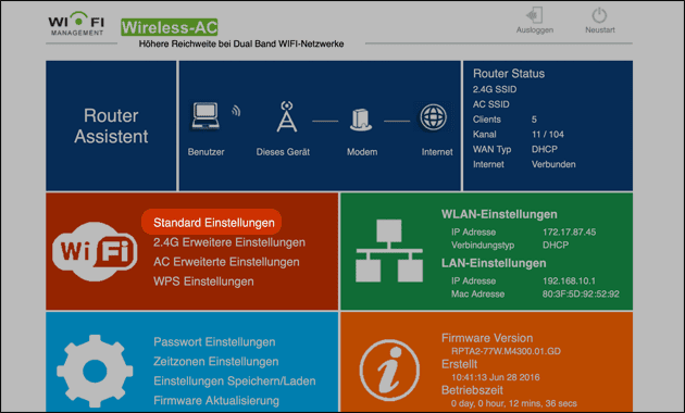 WIFI Einstellungen