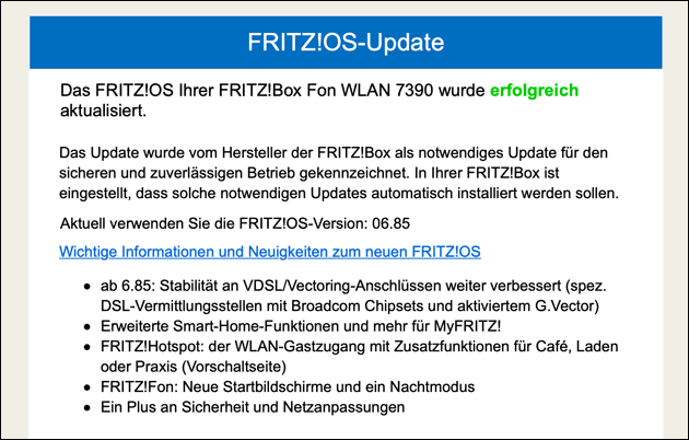Fritzbox Update Problem FHEM FBAHA