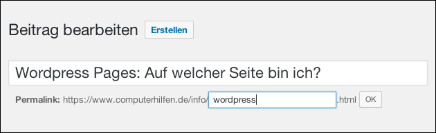 Wordpress page title in PHP nutzen