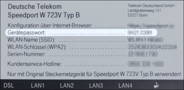 speedport.ip Gerätepasswort herausfinden