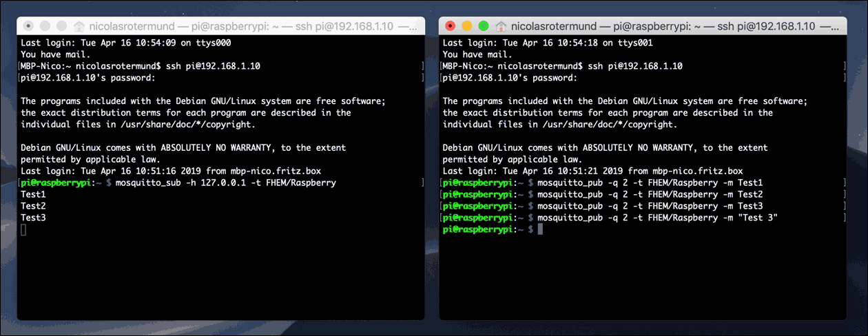 MQTT Test mit Raspberry Pi