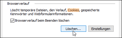 Internet Explorer Cookies löschen