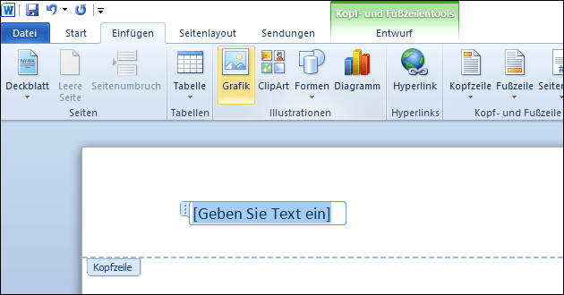 Word Logo: Bild einfügen